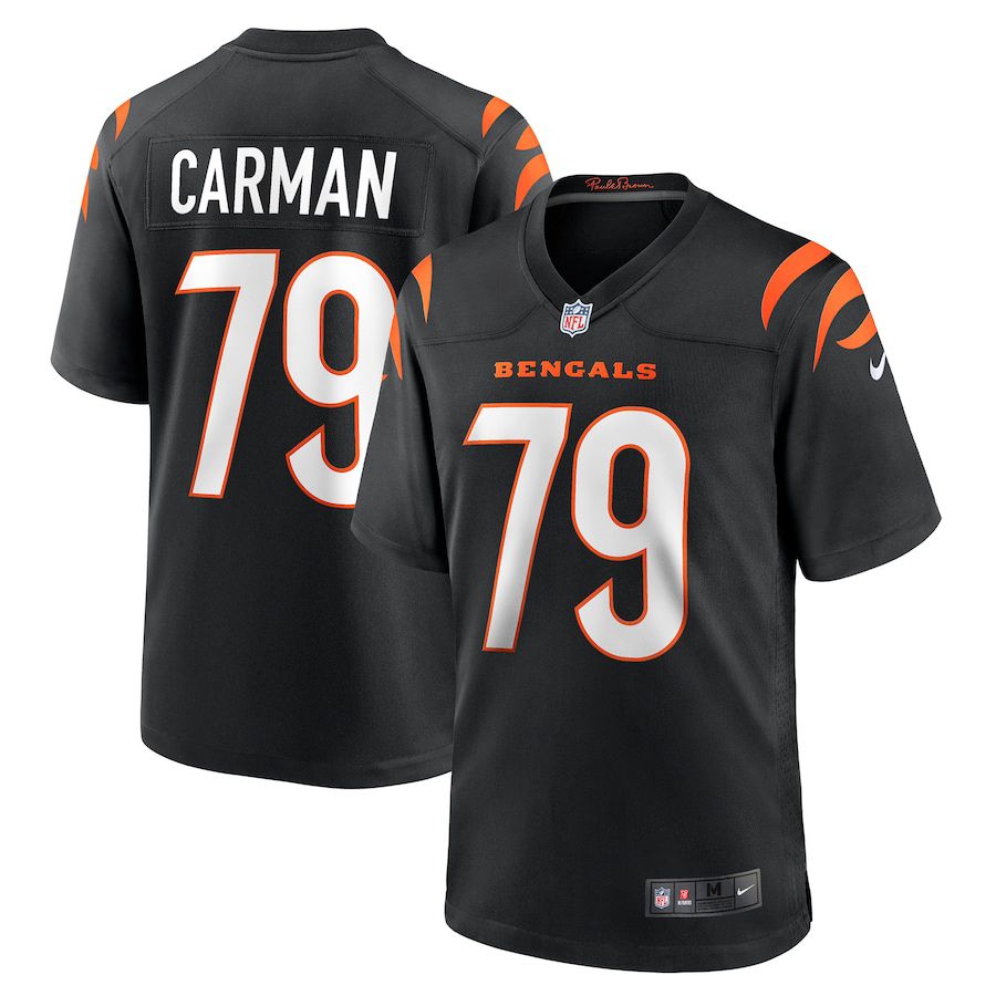 Men Cincinnati Bengals #79 Jackson Carman Nike Black Game NFL Jersey